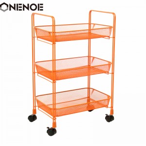 Onenoe Design Modern Metal Metal Organizator de depozitare pe 3niveluri de depozitare multi-Utilizare Utilitate Rolling Bucătărie Heavy Duty Atabilitate puternică Cărucior de depozitare cu coșuri cu coșuri