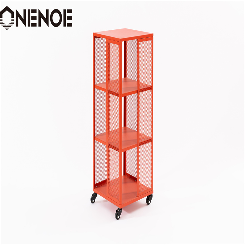Onenoe Home Mobilier Modern Metal Metal Demovabil Rafturi Dulap Caset Bibliotecă Cabinet Cadru Solid Organizator Dulap de depozitare cu 3 Tier